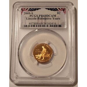 2009 S Lincoln Bicentennial Cent Formative Years PR69 DCAM PCGS Bunting Label